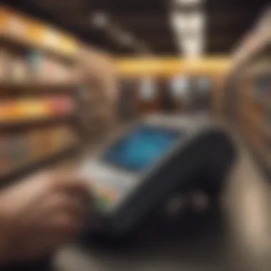 Seamless Transaction Experience User experience depicting a seamless transaction at a retail store
