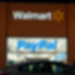 Walmart storefront showcasing PayPal signage