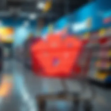 Digital Payments in Retail Walmart shopping cart with digital payment symbols