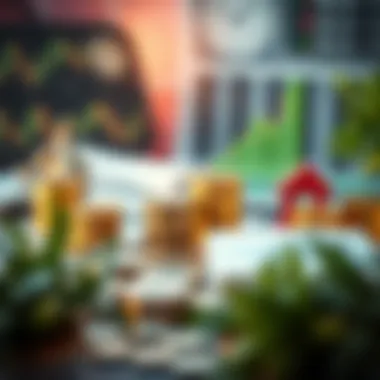 Visual representation of investment types such as stocks, bonds, and real estate