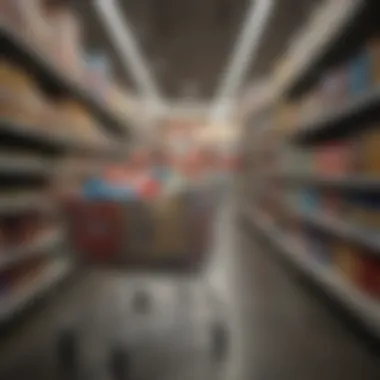 Student shopping cart filled with bulk items