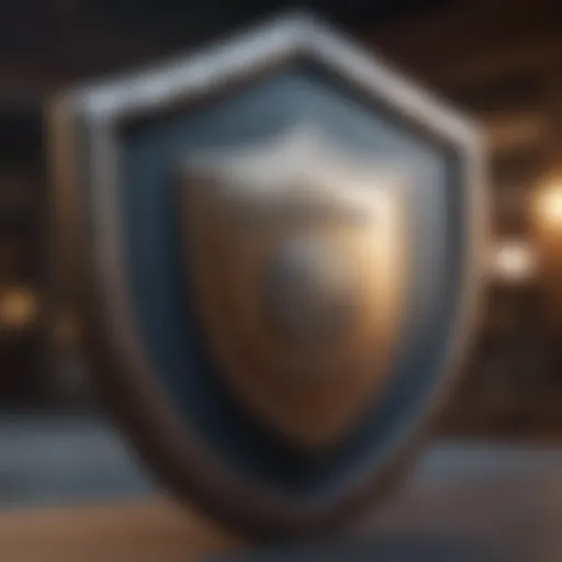 A shield symbolizing online security measures