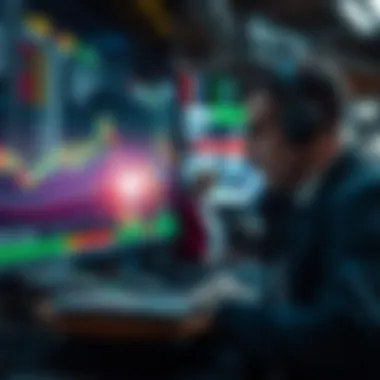 Visual of a trader executing trades based on technical analysis