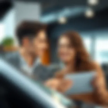 Happy couple discussing financial options