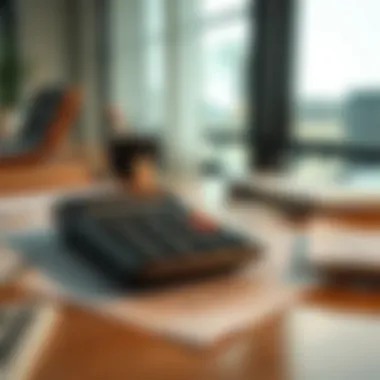 A calculator and mortgage paperwork on a desk
