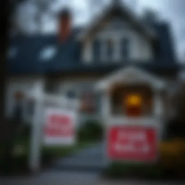 A house with a 'For Sale' sign in front