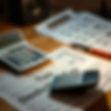 Calculator and tax forms on a desk