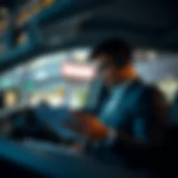 Uber driver reviewing tax documents