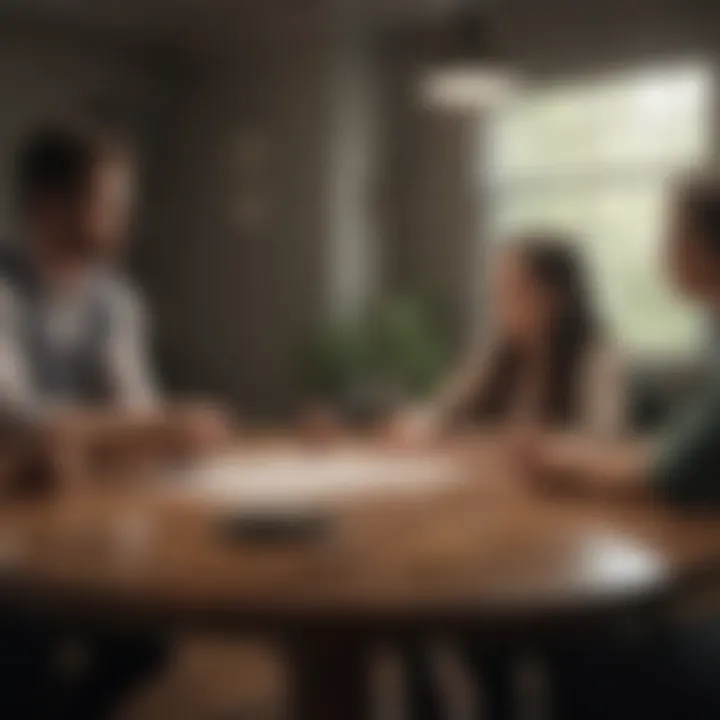 A diverse group discussing financial options around a table