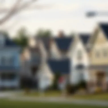 A serene neighborhood showcasing various home styles