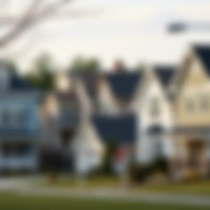 A serene neighborhood showcasing various home styles