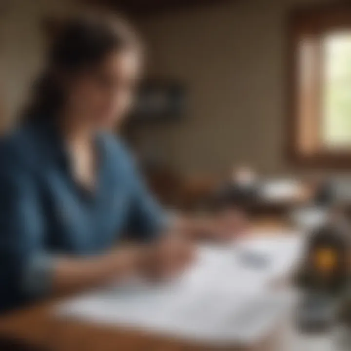 A person analyzing a budget plan to manage mortgage payments