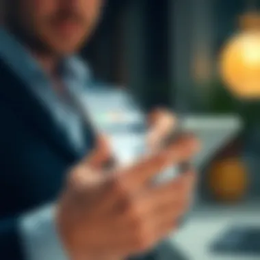 Modern Selling: The Digital Shift A close-up of a digital transaction taking place on a smartphone