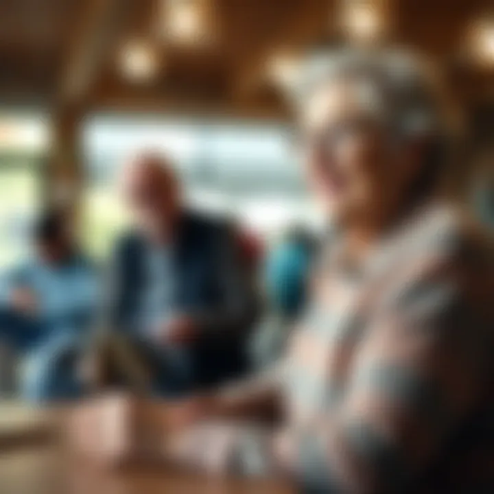 An older adult volunteering at a local community center