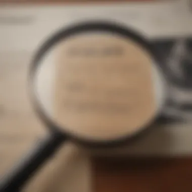 A magnifying glass focusing on a suspicious document