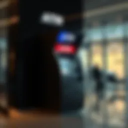 Illustration of a modern ATM in a business environment