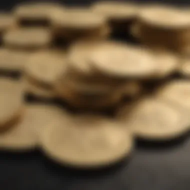 Close-up of gold coins symbolizing value stability