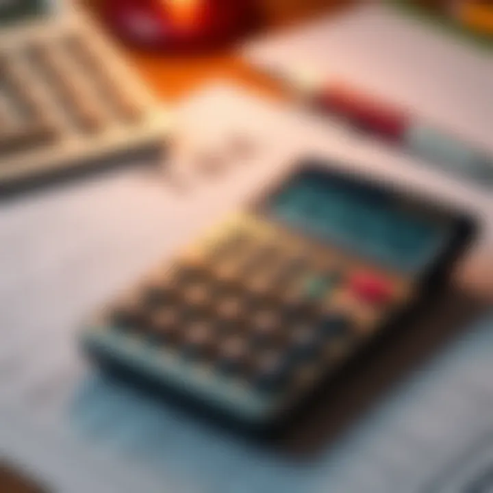 A calculator and tax forms on a desk