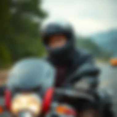 A rider preparing for a motorcycle journey