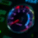 Illustration of a credit score gauge indicating improvement